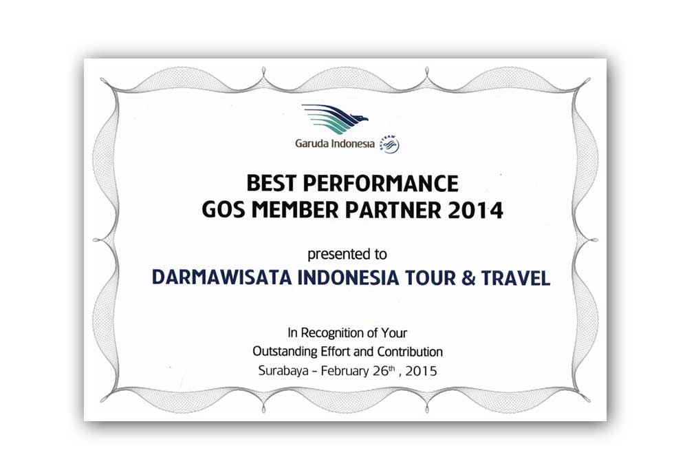 Garuda Indonesia - Best Perfomance GOS Member Partner 2014