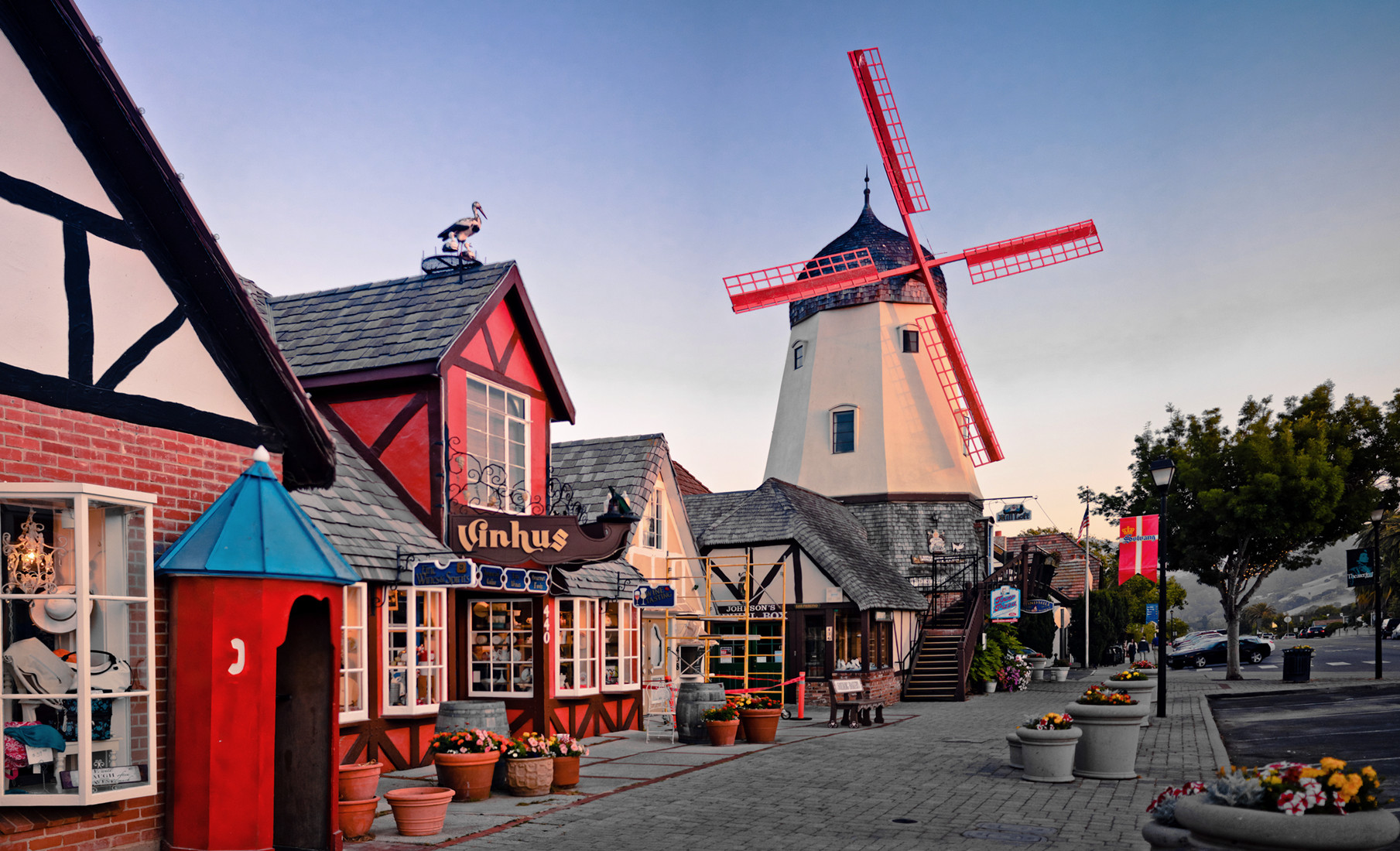 Danish windmills in Solvang, California